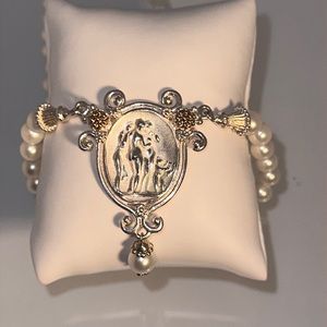 Tagliamonte cultured pearl necklace with 925 and 14K gold pendant